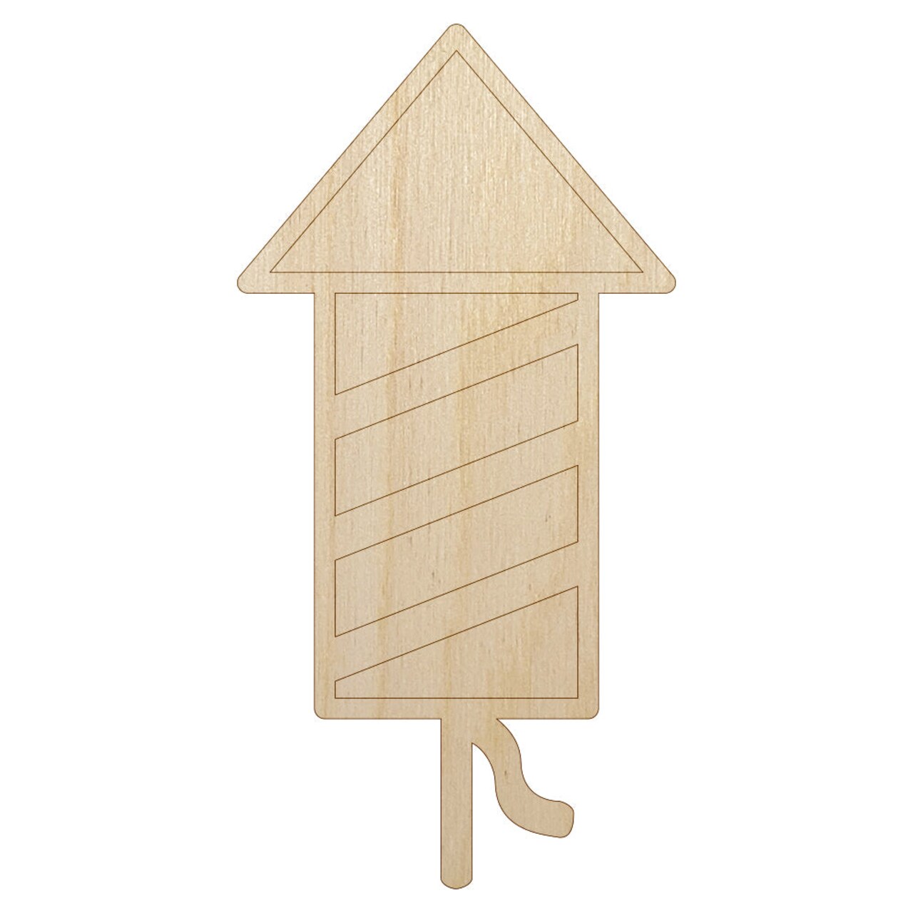 Rocket Fireworks Patriotic Unfinished Wood Shape Piece Cutout for DIY Craft Projects